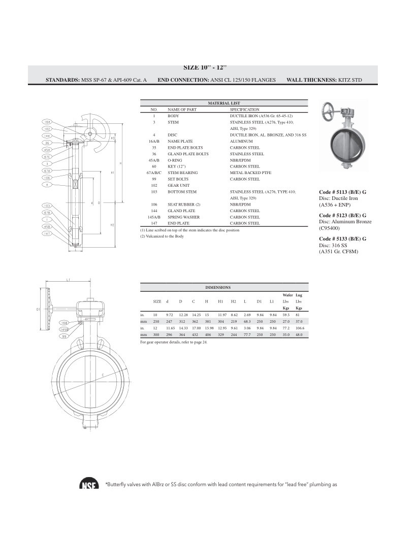 BUTTERFLY VALVES TOT-6