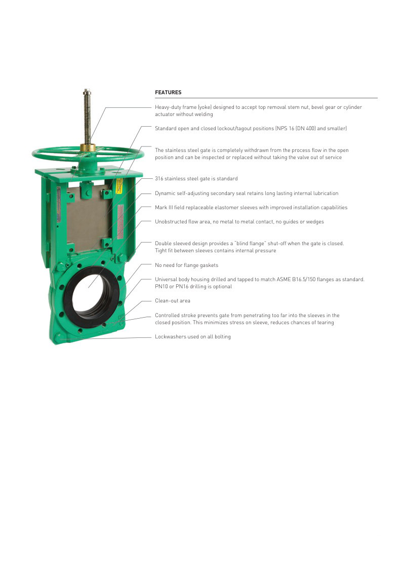 SLURRY KNIFE GATE VALVES TOT-10